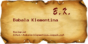 Babala Klementina névjegykártya